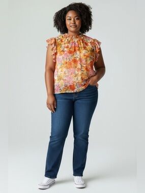 NWTs Vibrant Floral Blouse